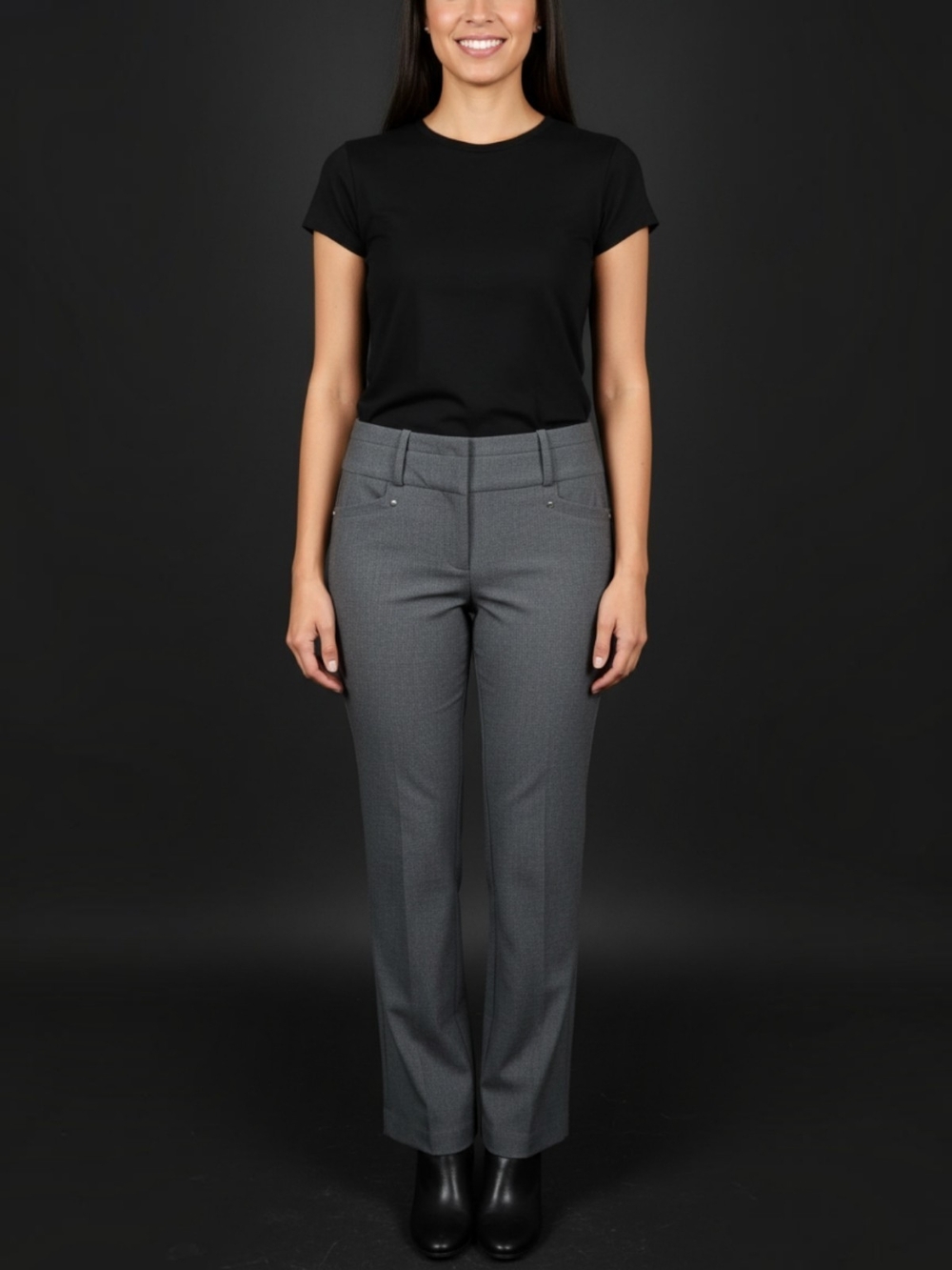 Candie's Gray Straight-Leg Dress Trousers